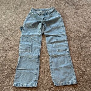 Women's Light Blue Carpenter Jeans - Casual Workwear